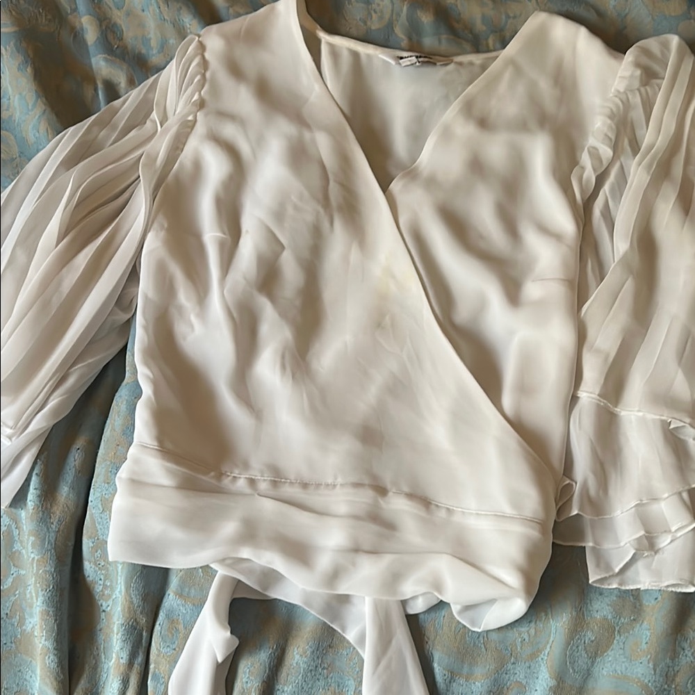 Elegant White Wrap Blouse